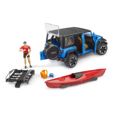 Todoterreno Jeep Wrangler Rubicon Unlimited con Kayak y Figura – Ref. Bruder 2529