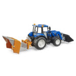 Tractor New Holland T5.120 con Pala, Caja de Carga y Horquillas Bruder 2187