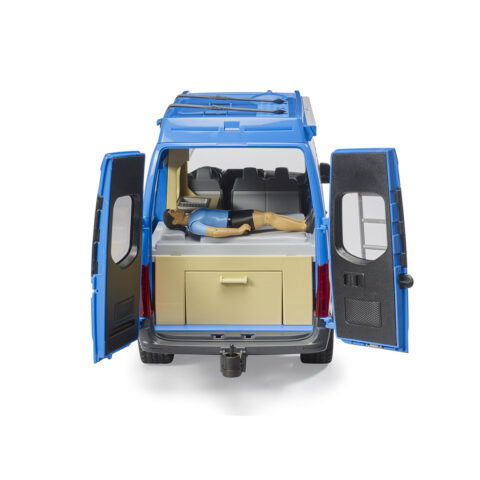 Furgoneta Camper Mercedes Benz Sprinter Azul con Conductor Bruder 2684